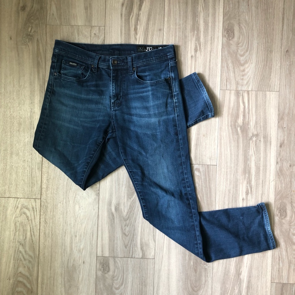 Armani slim fit dark wash men’s blue jeans
